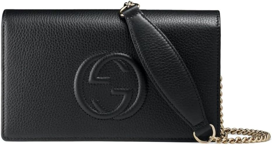 Gucci Soho Mini Black Round Light Gold Disco Zip Italy Leather Handbag Bag New